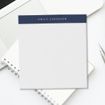 Bloc De Notas Minimalist Navy Blue Elegant Monogram<br><div class="desc">Create your own personalized notepad with elegant monogram name and minimalist navy blue color design.</div>