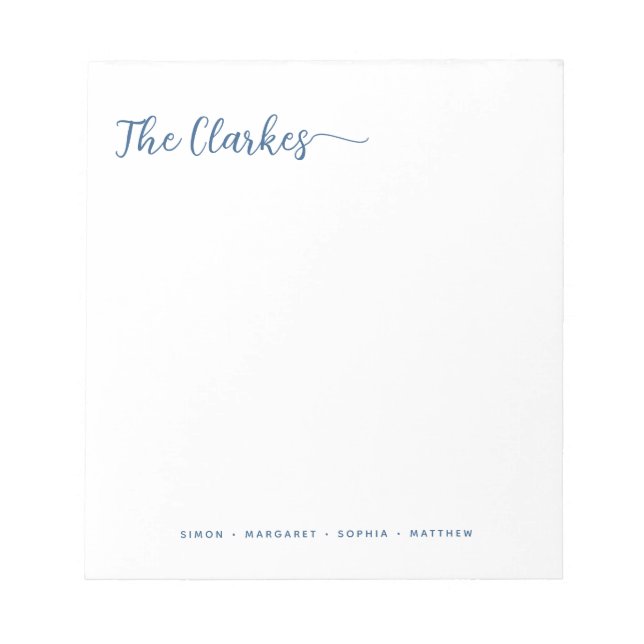 Bloc De Notas Minimalist Navy Blue Family Stationery  (Frente)