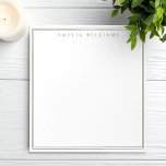 Bloc De Notas Minimalist Olive Green Monogram Two Border<br><div class="desc">Create your own personalized notepads with olive green elegant chic typography monogram name and two border line design.</div>