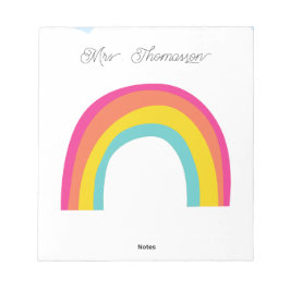 Bloc De Notas Minimalist Rainbow teacher Notepad