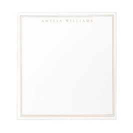Bloc De Notas Minimalist Tan Monogram Two Border