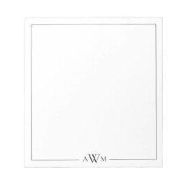 Bloc De Notas Minimalist Three Letter Monogram