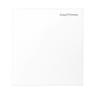 Bloc De Notas Minimalista Blanco Liso Agregar Nombre