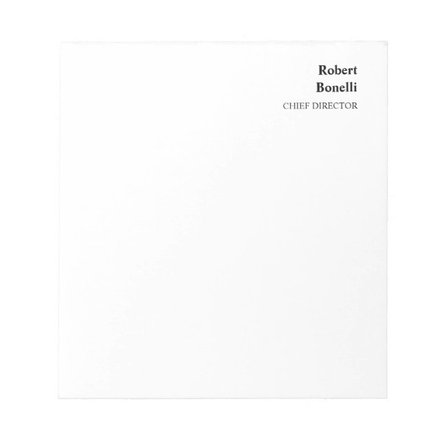 Bloc De Notas Minimalista Blanco Plano Moderno (Frente)