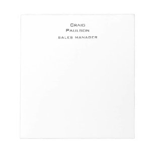 Bloc De Notas Minimalista Clásico Plano Negro y Blanco