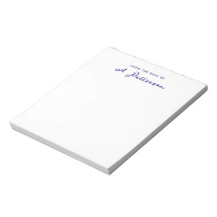 Bloc De Notas Minimalista De La Oficina Del Nombre Del Guión Azu
