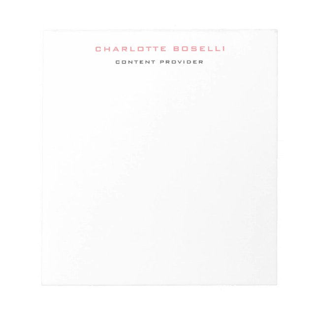 Bloc De Notas Minimalista Elegante Profesional (Frente)