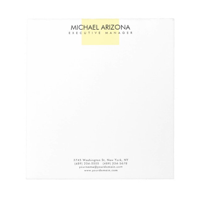 Bloc De Notas Minimalista Moderna Simple Llana (Frente)