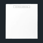 Bloc De Notas Minimalista moderno blanco negro simple personaliz<br><div class="desc">Nota personalizada con una estética profesional sencilla y minimalista moderna en blanco y negro.</div>