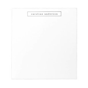Bloc De Notas Minimalista moderno blanco negro simple personaliz