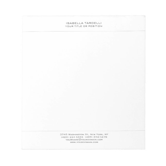 Bloc De Notas Minimalista Moderno Profesional Simple Llano (Frente)