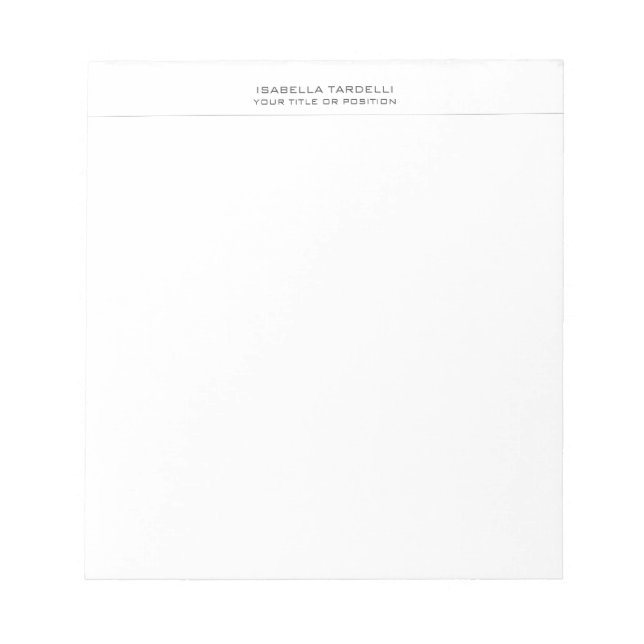 Bloc De Notas Minimalista Moderno Profesional Simple Llano (Frente)