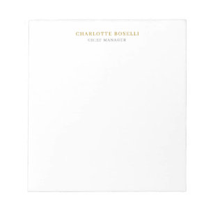 Bloc De Notas Minimalista Moderno Sencillo Profesional Color Oro