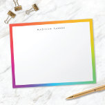 Bloc de notas Minimalista moderno y colorido de bo<br><div class="desc">Este divertido bloc de notas personalizado cuenta con un colorido borde de color arcoiris personalizado con tipografía moderna. Este diseño es una excelente elección para cualquiera Y hace un regalo divertido!</div>