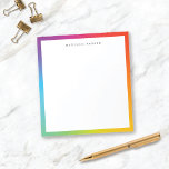 Bloc de notas Minimalista moderno y colorido de bo<br><div class="desc">Este divertido bloc de notas personalizado cuenta con un colorido borde de color arcoiris personalizado con tipografía moderna. Este diseño es una excelente elección para cualquiera Y hace un regalo divertido!</div>