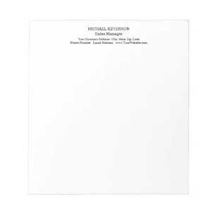 Bloc De Notas Minimalista Profesional Clásico Plano