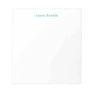 Bloc De Notas Minimalista Profesional Moderno Nombre Azul Azure