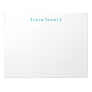 Bloc De Notas Minimalista Profesional Moderno Nombre Azul Azure