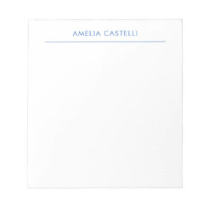 Bloc De Notas Minimalista Profesional Sencillo Azul Blanco