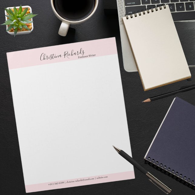 Bloc De Notas Minimalista rosa elegante (Subido por el creador)