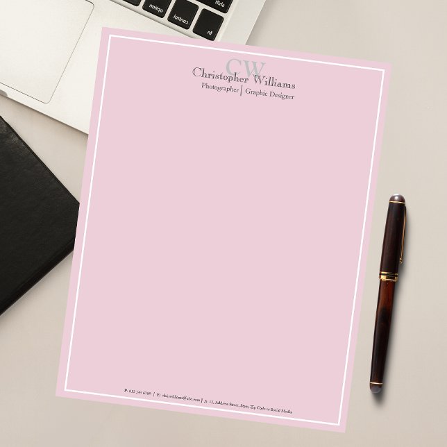 Bloc De Notas Minimalista rosa profesional (Subido por el creador)