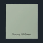 Bloc De Notas Minimalista Sage Green Profesional Simple<br><div class="desc">Estas notas se pueden usar para cualquier cosa, desde listas de tareas pendientes de agradecimiento, se pueden usar en la oficina o en casa para recordarlas. Estos sencillos y minimalistas se pueden personalizar para incluir un nombre o cualquier texto de su elección. Si no desea ningún texto y prefiere sólo...</div>