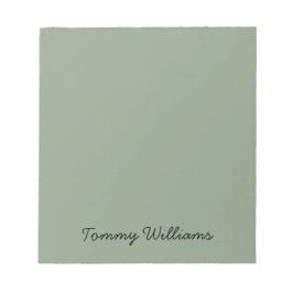 Bloc De Notas Minimalista Sage Green Profesional Simple