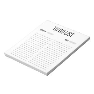 Bloc de notas minimalista semanal para hacer lista