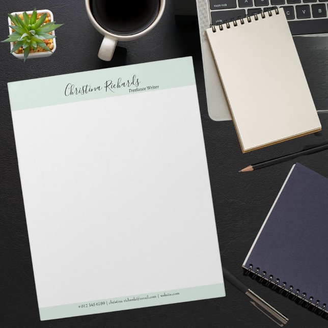 Bloc De Notas Minimalista verde elegante (Subido por el creador)