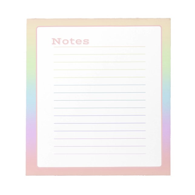 Bloc De Notas Minimalistic Pastel Rainbow (Frente)
