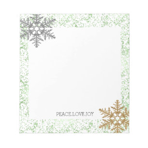 Bloc De Notas Mint Confetti Dots Snowflakes