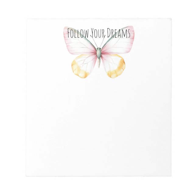 Bloc De Notas Mint White Yellow Pink Teal Butterfly (Frente)