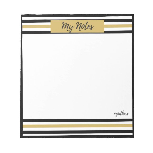 Bloc De Notas Mis notas con la etiqueta #GirlBoss (Frente)