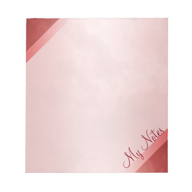 Bloc De Notas Mis notas en mármol rojo (Frente)