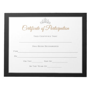 Bloc De Notas Miss America estilo Certificados de concurso - Par