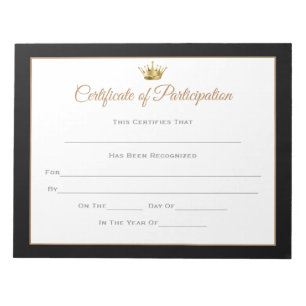 Bloc De Notas Miss America estilo Certificados de concurso - Par