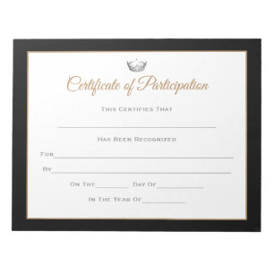 Bloc De Notas Miss America estilo Certificados de concurso - Par