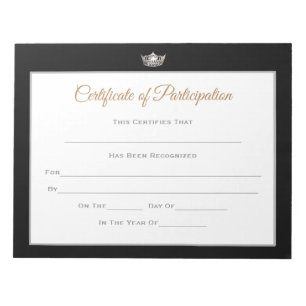 Bloc De Notas Miss America estilo Certificados de concurso - Par
