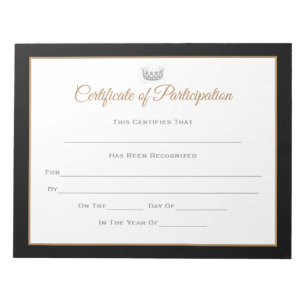 Bloc De Notas Miss EE.UU. Certificados de concurso-participación