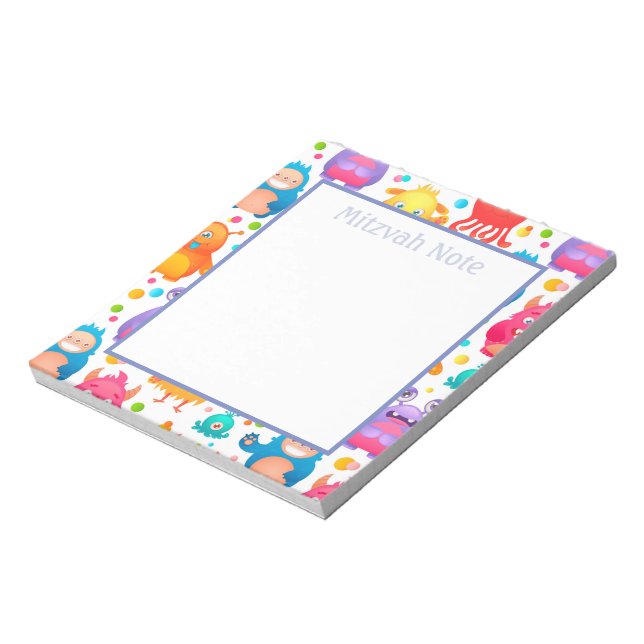 Bloc De Notas Mitzvah Notes Monsters Boys Notepad (Lado Izquierdo)