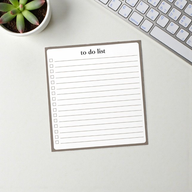 Bloc De Notas Mocha To Do List Minimalist Teacher Organizer  (Mocha To Do List Minimalist Teacher Organizer Notepad)