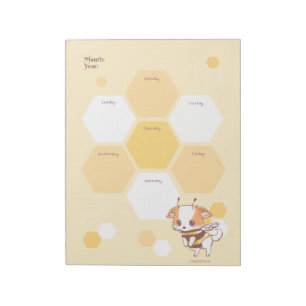 Bloc De Notas Mochi Bee Cute Puppy Honey Bee Weekly Planner