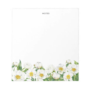Bloc De Notas Moda acuarela Flores de primavera blanca personali