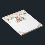 Bloc De Notas Moda caprichosa Rubor Pink Floral Woodland Animale<br><div class="desc">c) El estudio Happy Cat Studio</div>
