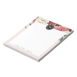 Bloc De Notas Moda Floral Monograma Post It NotePad