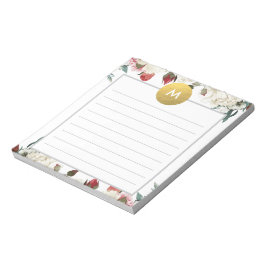 Bloc De Notas Moda Floral Monograma Post It NotePad