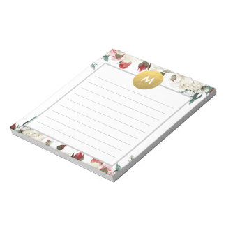 Bloc De Notas Moda Floral Monograma Post It NotePad