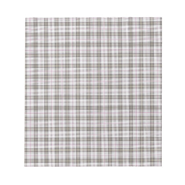 Bloc De Notas Moda gris tartán platillo (Frente)