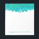 Bloc De Notas Moda moderna de color azul Verde azulado<br><div class="desc">Añada un accesorio elegante y personalizado a su escritorio con este bloc de notas moderno de moda. El diseño presenta un fondo de color azul verde verde azulado y su nombre u otro texto personalizado en una tipografía simple de color turquesa. Este elegante y moderno bloc de notas le hace...</div>