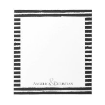 Moda moderna rayas negras Parejas Stationery